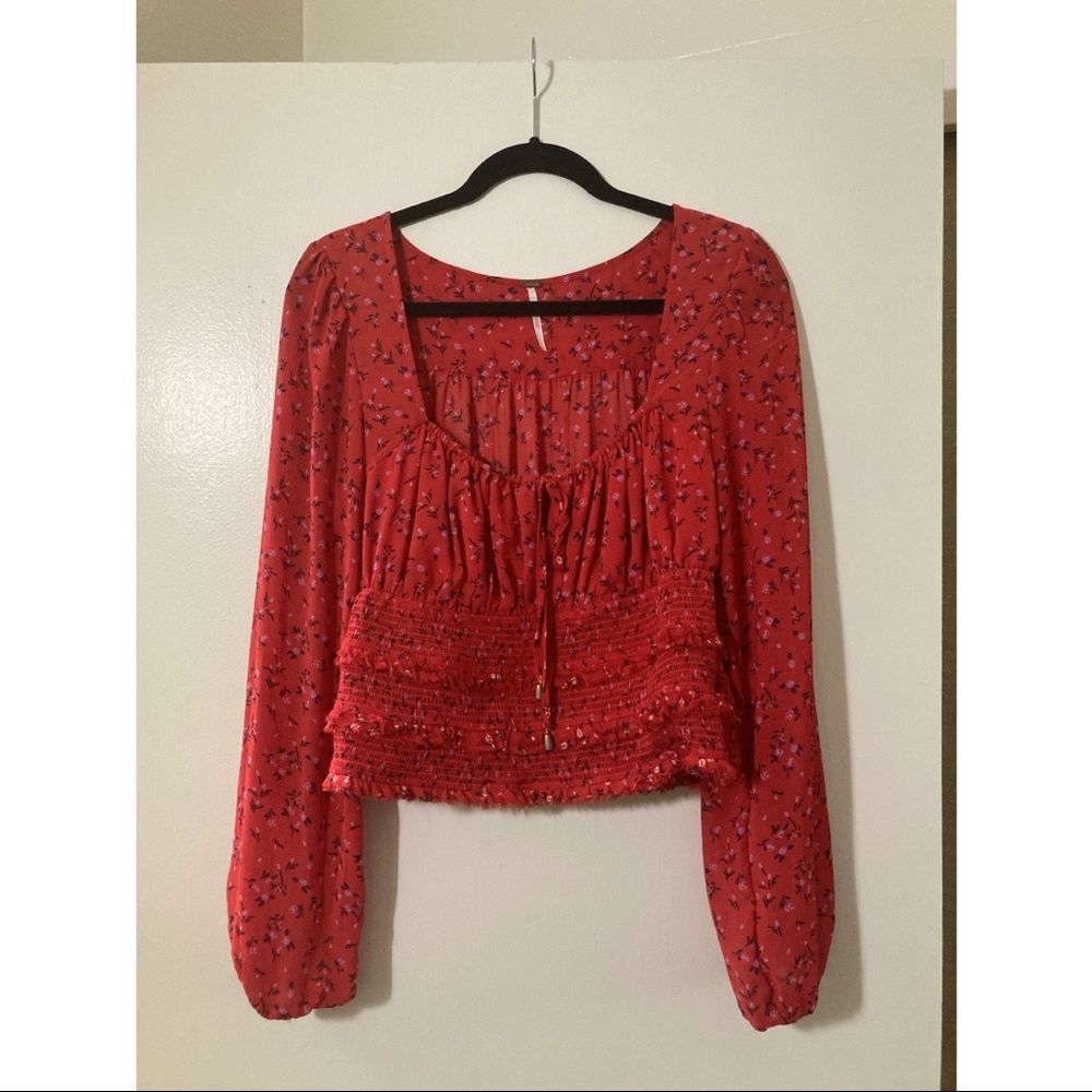 Free People Cherry Combo (Floral) Blouse